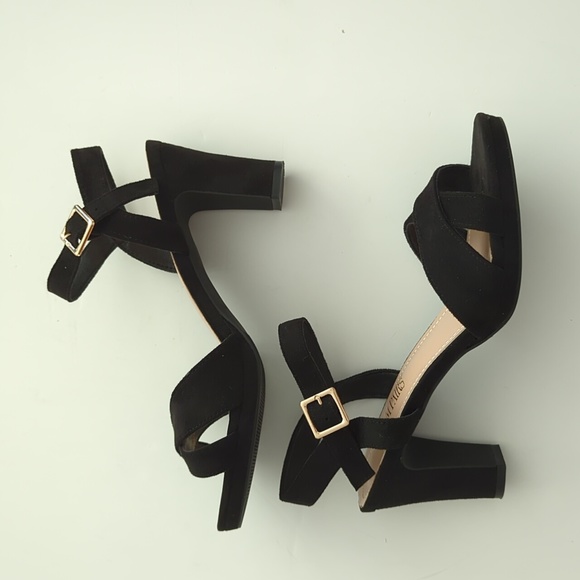 Dream Pairs Open Toe Ankle Strap Sparkly Strappy Chunky Heels Pump Sandals 8.5 - Picture 4 of 9